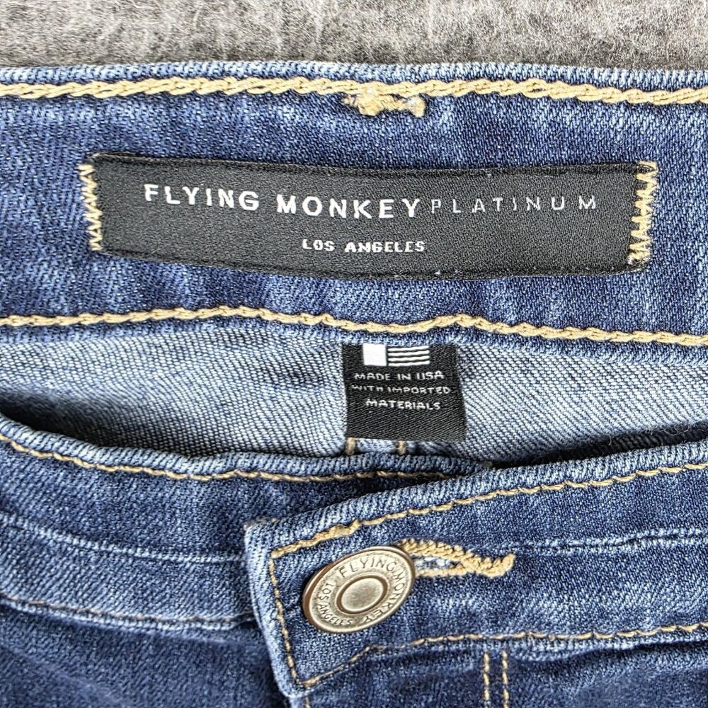 Flying Monkey Skinny Jeans Womens 26 Blue Medium Wash Mid Rise Stretch Denim - Picture 5 of 9